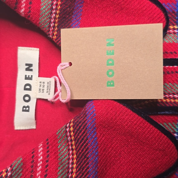 NWT Boden Eda Check Shift Dress Sz 10 - Picture 5 of 6